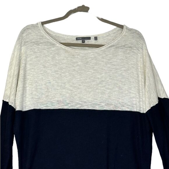 Vince Sweater Cream and Navy Color Block Sweater| Size S - Picture 5 of 7